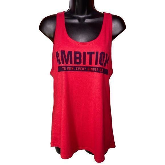 WOMENS IDEOLOGY Ambition To Win‎ Every Single Day Red YOGA FITNESS Tank Top XL - Picture 4 of 7